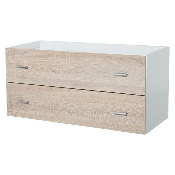 Phönix Toronto Container - L x B x H: 31,9 x 66,1 x 32,1 cm, Braun, Weiß, Anzahl Schubladen: 2 Stk. - Vorderansicht