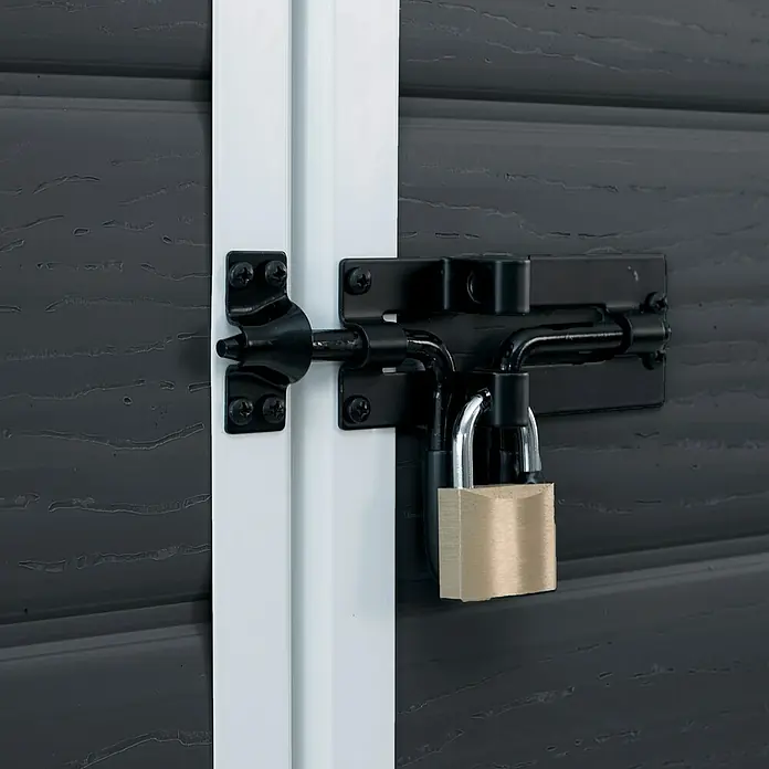 Keter Caseta para jardín Manor Pent 6x6 - Plástico, Antracita/Blanco - Primer plano