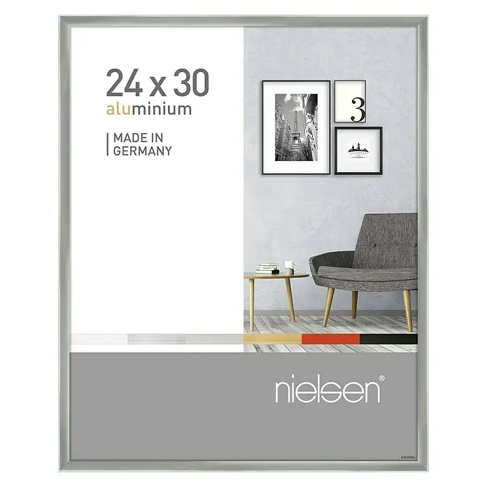 Nielsen Bilderrahmen Pixel - Silber, 24 x 30 cm, Aluminium - Vorderansicht