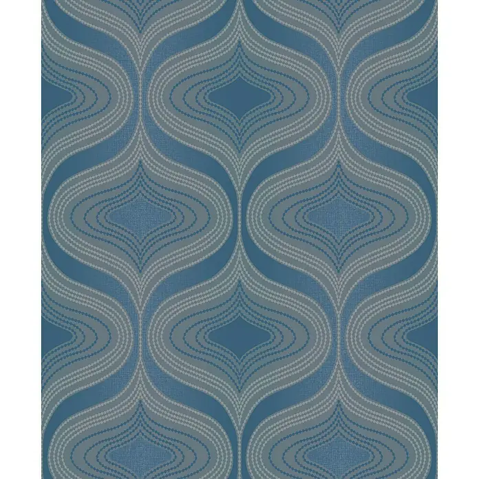 Papel pintado Elipse - Azul, 10 x 0,53 m