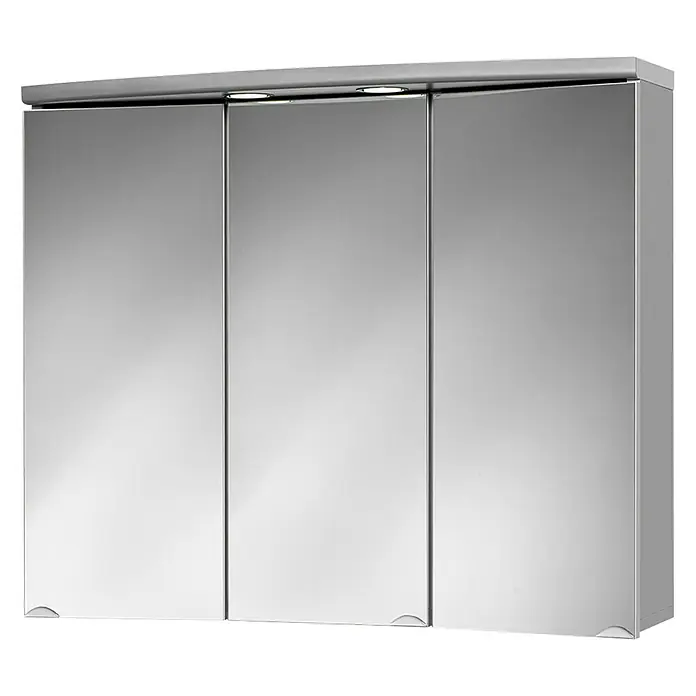 Sieper LED-Spiegelschrank Ancona - B x H: 82,5 x 69,1 cm, Mit Beleuchtung, MDF, Silber - Vorderansicht