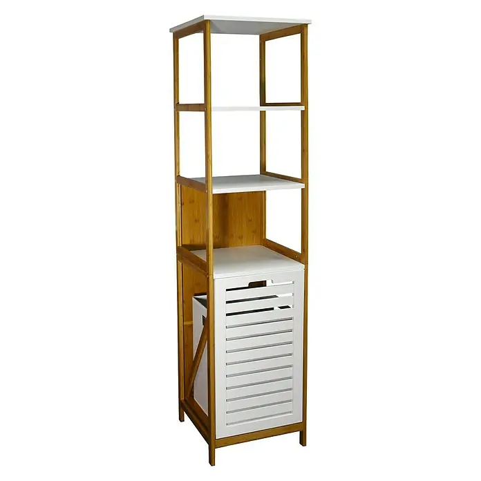 Estantería de baño Bambú - 40 x 40 x 162 cm, Bambú