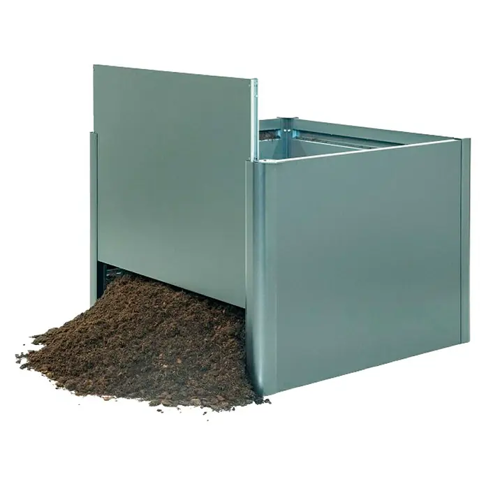 Biohort Hochbeet - L x B x H: 201 x 201 x 77 cm, Stahl, Dunkelgrau Metallic