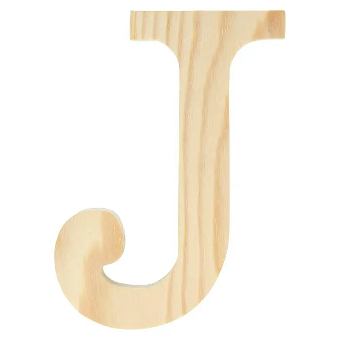 Artemio Letra de madera - Motivo: J, L x An x Al: 11,5 x 1 x 11,5 cm, Madera