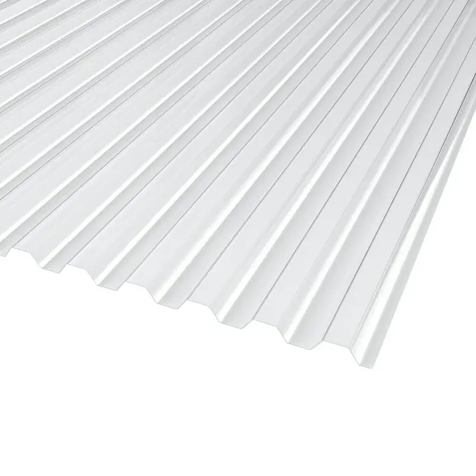 PLEXIGLAS® Valovita ploča Resist - 2.500 x 1.045 x 1,8 mm, Akrilno staklo (PMMA), Prozirno, Glatko, 76/18 mm, Trapez - Pogled sprijeda