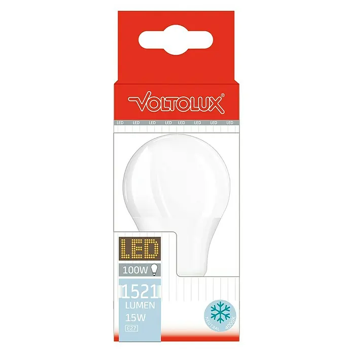 Voltolux Bombilla LED - E27, 15 W, 1.521 lm, Blanco neutro