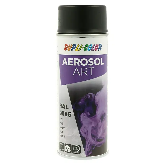 Dupli-Color Aerosol Art Sprühlack RAL 9005 - Tiefschwarz, 400 ml, Matt - Vorderansicht