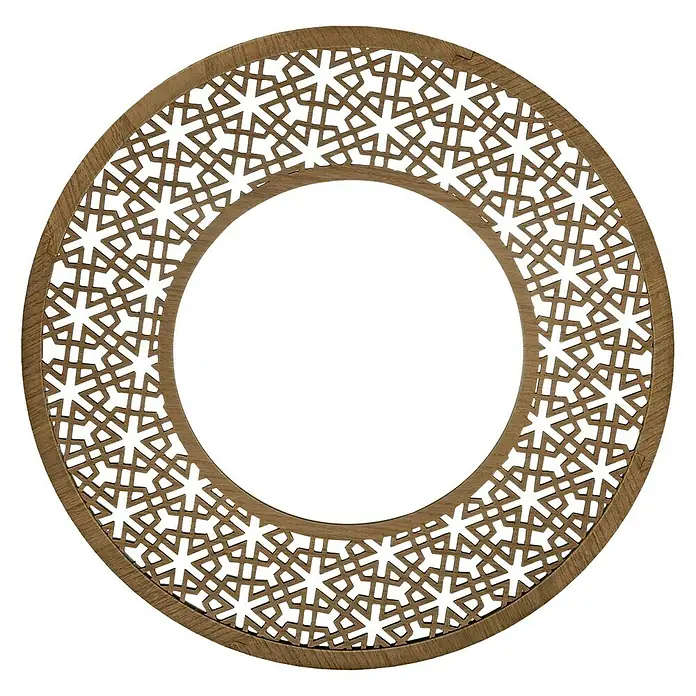 Espejo redondo Parette - Diámetro: 60 cm, Marrón madera