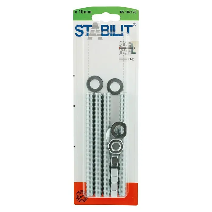 Stabilit Gewindestangen-Set GS 10 X 120 - Länge: 120 mm, Gewinde: M10