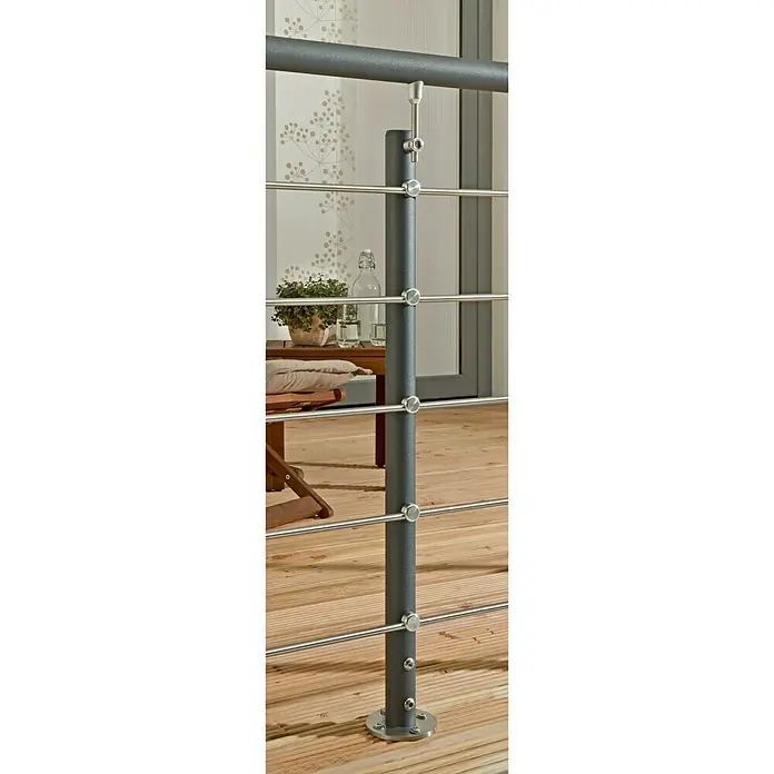 Treba Frewa Geländer-Set AG6 - Bodenmontage, Aluminium, Anthrazit, Edelstahl, 1.500 mm