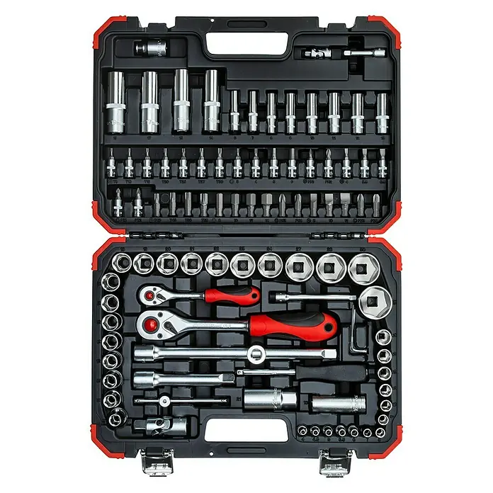 Gedore red Steckschlüssel-Satz - Inhalt: 94 -tlg., Steckschlüsselsatz: ½ + ¼″ - Detailaufnahme