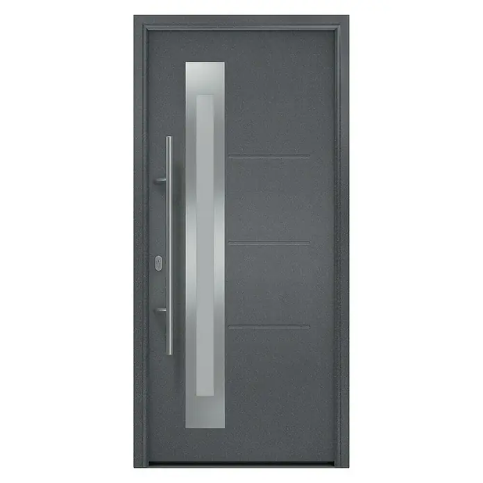Hörmann EcoStar Haustür ISOPRO - 110 x 210 cm, DIN Anschlag: Links, Anthrazit Metallic - Vorderansicht