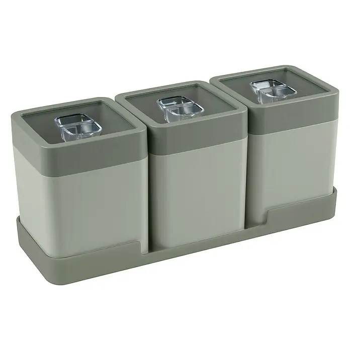 Sunware Vorratsdosen-Set Sigma Home DryFood m. Tray - L x B x H: 27,5 x 9,5 x 12 cm, Kunststoff, Grün - Linke Seitenansicht