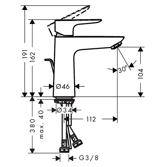 Hansgrohe Talis E Waschtischarmatur 110 - Chrom