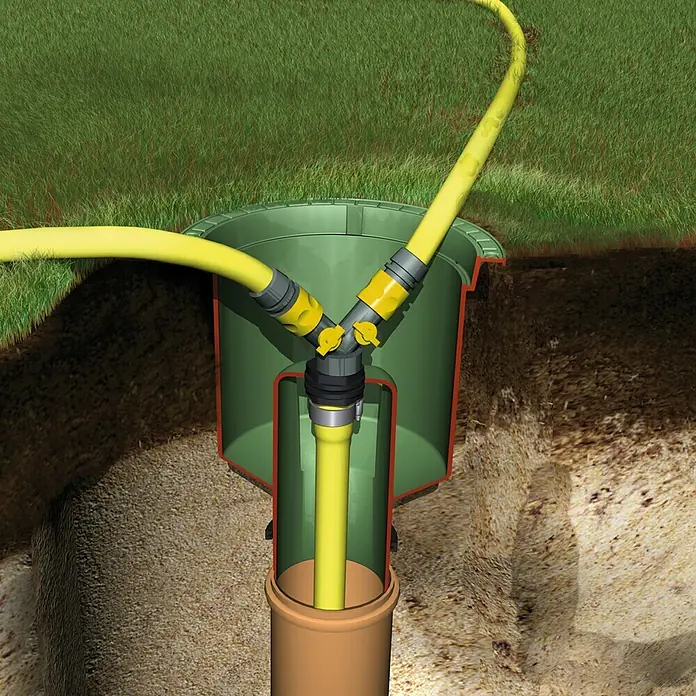 4rainz Regenwassertank Komplettpaket Herkules Garten 3200 L - 3.200 l (2 x 1.600 l), Kunststoff - Detailaufnahme
