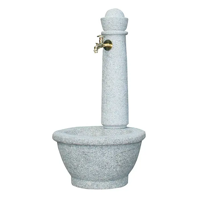 Garantia Brunnen Roma - Lightgranite, 54 x 54 x 100 cm - Rechte Seitenansicht