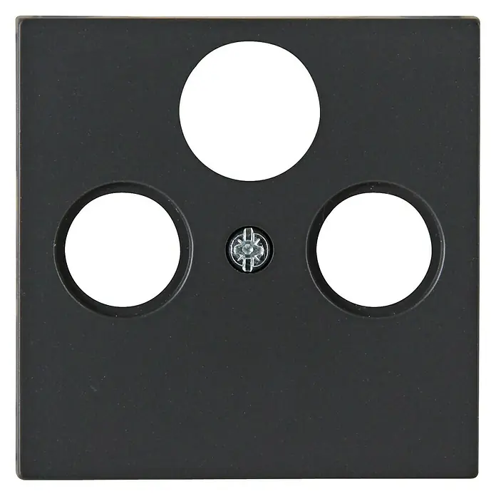 Voltomat Antennenabdeckung - Anthrazit, 3-fach, Kunststoff, IP20 - Vorderansicht