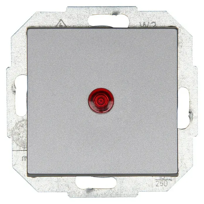Voltomat Verona Kontrollschalter - Silber, Unterputz, Kunststoff, 10 A - Vorderansicht