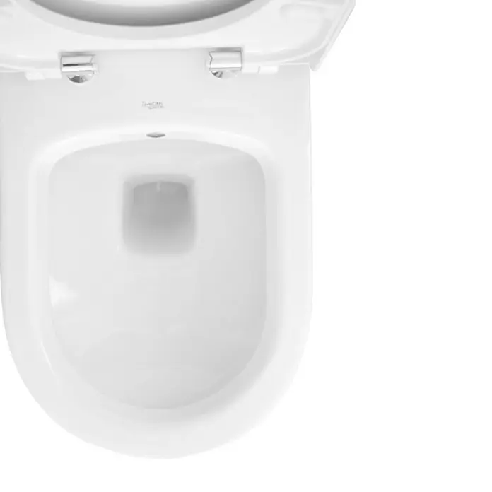 Wand-Dusch-WC Harmony - Spülrandlos, Spülform: Tief, WC Abgang: Waagerecht, Weiß - Vorderansicht