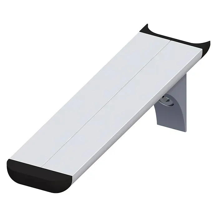 Kantoflex Coaxis Regalträger - 150 x 51 mm, Aluminium, Eloxiert, Traglast: 35 kg, Passend für: Coaxis Profile, Coaxis Säulenprofile - Linke Seitenansicht