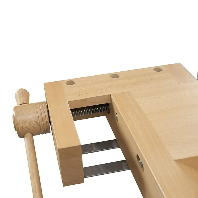 Ramia Werkbank Premium Superb - 2.165 x 855 x 870 mm, Schwalbenschwanzgezinktes Buchenholz - Detailaufnahme