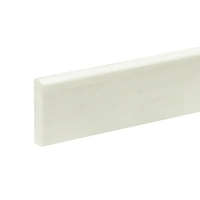 Profiles and more Podna kutna lajsna Pro Flex - Bijele boje, 2,4 m x 10 mm x 44 mm, Zaobljena s jedne strane - Pogled sprijeda