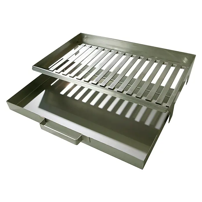 Buschbeck Feuerrost-Aschepfanne - 30 x 46 x 9 cm, Edelstahl - Vorderansicht
