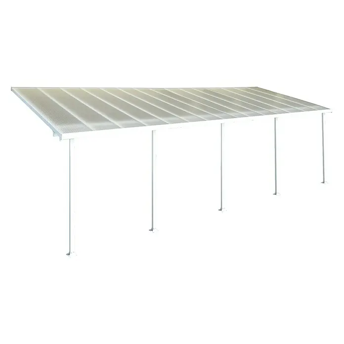 Solid Elements Terrassenüberdachung Martina - Tiefe: 3 m, B x H: 9,15 x 2,1 m, Verkehrsweiß - Linke Seitenansicht