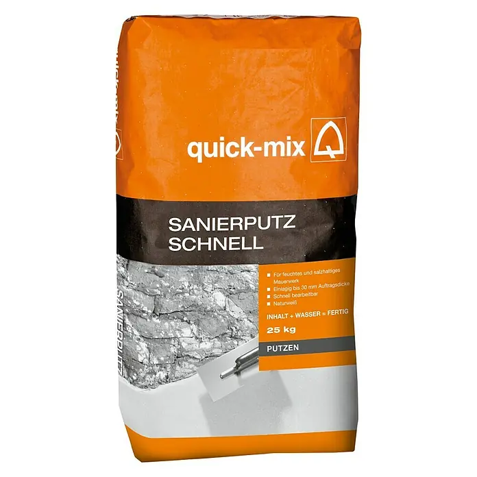 Quick-Mix Sanierputz Schnell - 25 kg, Mineralisch, Innen