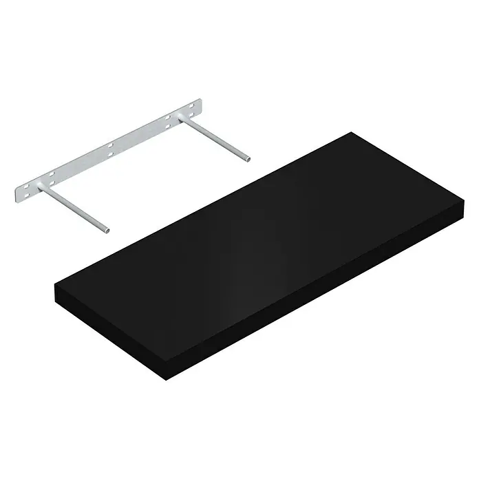 Regalux Zidna polica XL4 - 23,5 x 60 x 3,8 cm, Crne boje, Opteretivost: 12 kg - Pogled odozgo