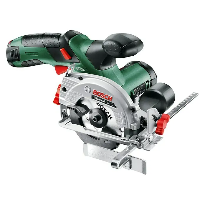 Bosch Sierra circular de batería Circ 12 - 12 V, Iones de litio, 2,5 Ah, 1 batería, Hoja de sierra: Ø 85 mm, Número de revoluciones de marcha en vacío: 1.400 r.p.m. - Vista de perfil izquierdo
