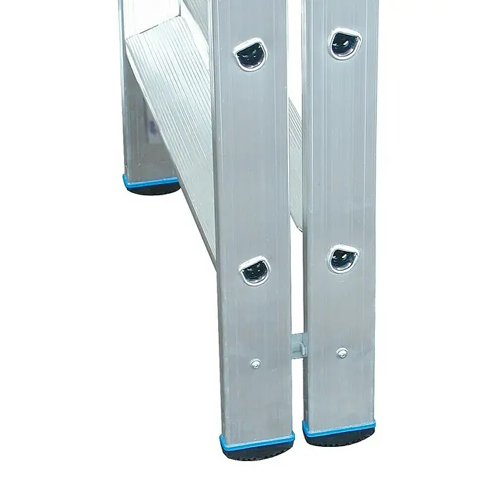 Krause Stabilo Stufen-Doppelleiter - Arbeitshöhe: 2,5 m, Anzahl Tritte: 2 x 4 Stufen, Tiefe Stufen: 80 mm, Aluminium - Detailaufnahme