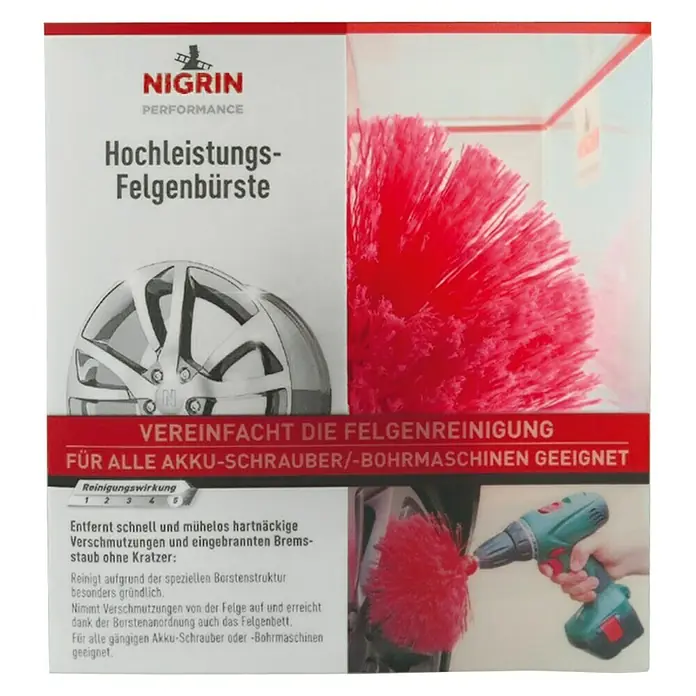 Nigrin Felgenbürste - Geeignet für: PKWs, Rot