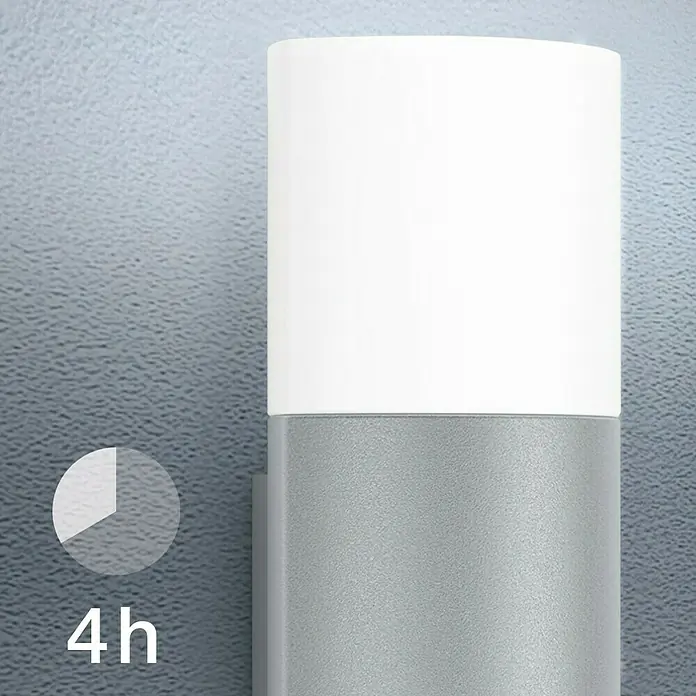 Steinel LED-Sensor-Außenwandleuchte L910 - 9,8 W, L x B x H: 8 x 8,5 x 23,5 cm, Silber, Weiß, Warmweiß - Detailaufnahme