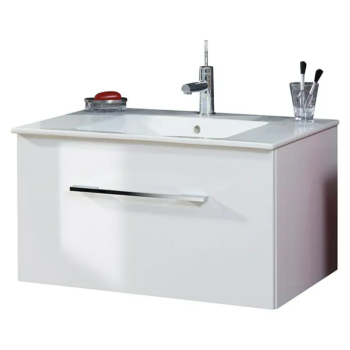 Camargue Stella Waschtischunterschrank - 79,4 x 48,9 x 39 cm, 1 Schubkasten, Ohne Beleuchtung, Weiß