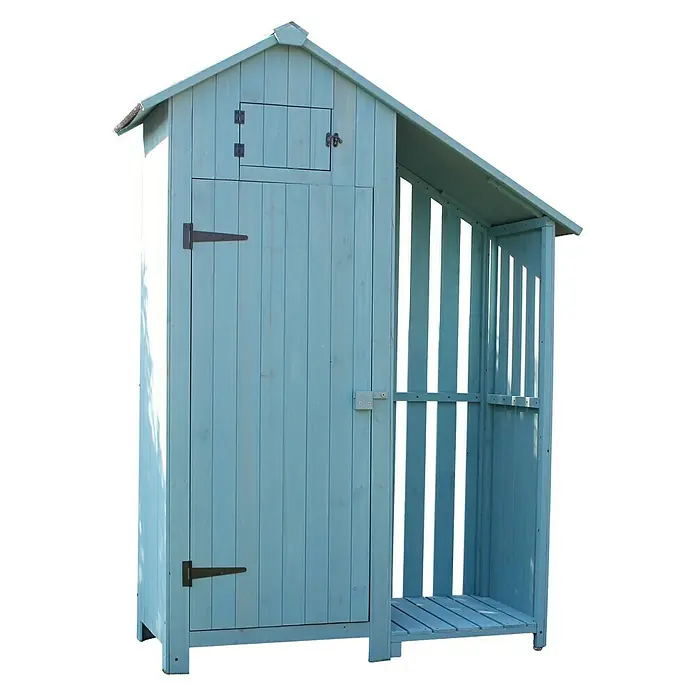 Leco Gartenschrank Vintage Plus - 135 x 55 x 179 cm, Mint - Vorderansicht