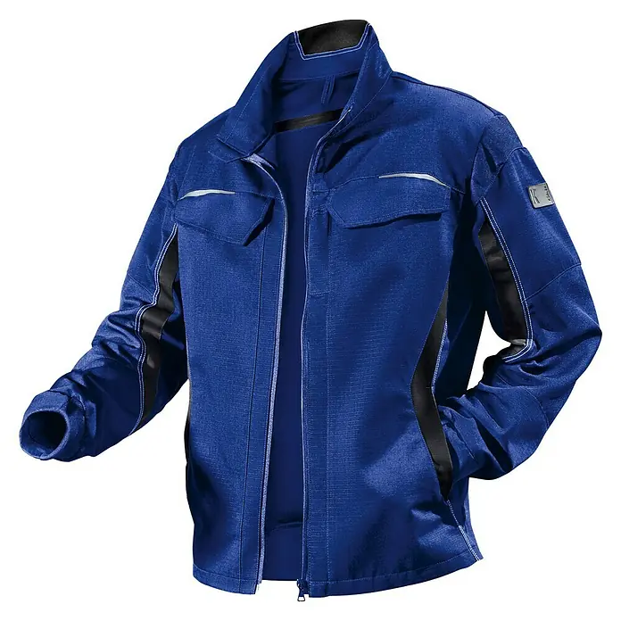 Kübler Pulsschlag Arbeitsjacke - 56, Blau/Schwarz - Vorderansicht