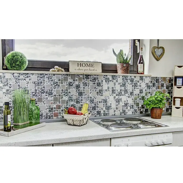 Mosaikfliese Crystal Mix XCM MC629 - 30 x 30 cm, Schwarz/Grau, Glänzend - Anwendungsbeispiel