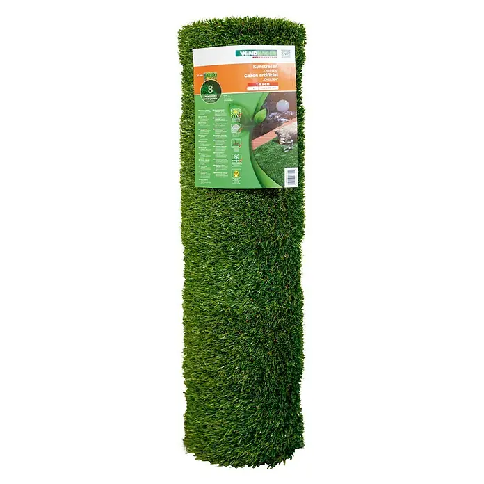 Windhager Kunstrasen Chelsea - 4 m x 1 m x 25 mm, Grün