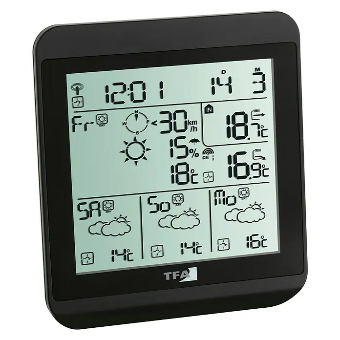 TFA Dostmann Funkwetterstation Meteotime Fiesta - Digital, Reichweite Sensor: 30 m