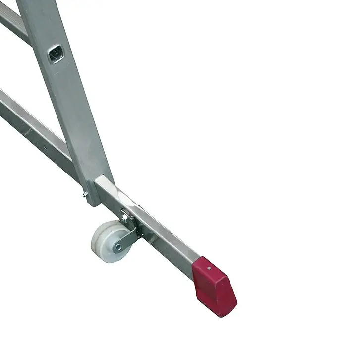 Krause Corda Gelenkgerüst - Arbeitshöhe: 5 m, 2 x 7 Sprossen, Aluminium, Fahrbar