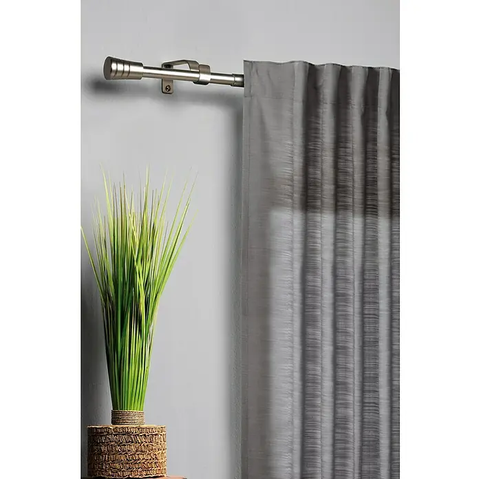 Expo Ambiente Nosač zavjesa Habito-Rillmino - Duljina šipke za zavjese: 120 cm - 210 cm, Izgled plemenitog čelika - Pogled sprijeda