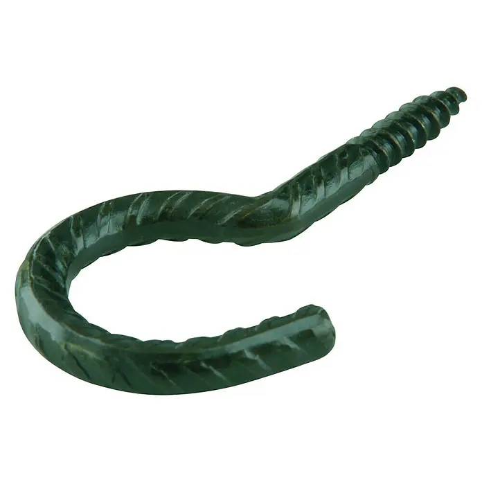 Stabilit Kuka za uvijanje - Ø x D: 5,2 x 60 mm, 3 Kom., Navoj za drvo, Crne boje, Savijeni oblik - Pogled odozgo