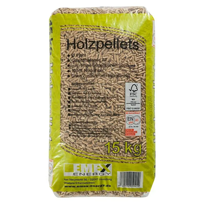 Fireland Houtpellets - 15 kg, FSC®-gecertificeerd: Ja - Vooraanzicht