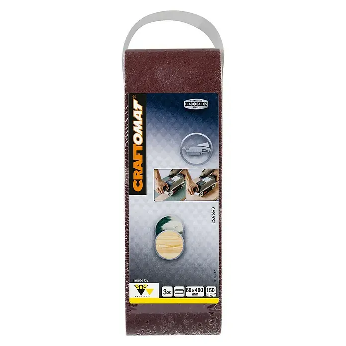 Craftomat Brusni remen BFWP - D x Š: 400 x 60 mm, Granulacija: 150, 3 Kom. - Pogled sprijeda