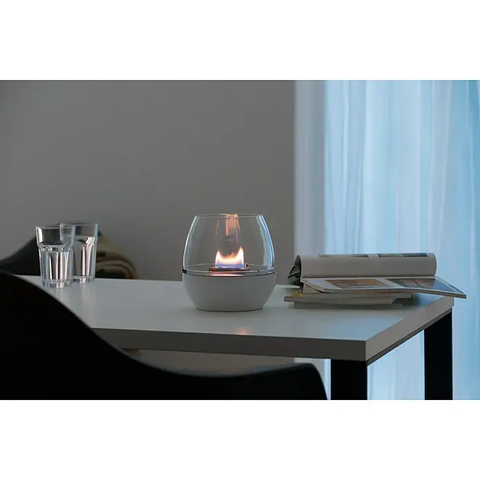 Tenderflame Tischfeuer Tulpe 18 - Ø x H: 180 x 180 mm, Füllmenge: 0,3 l, Weiß