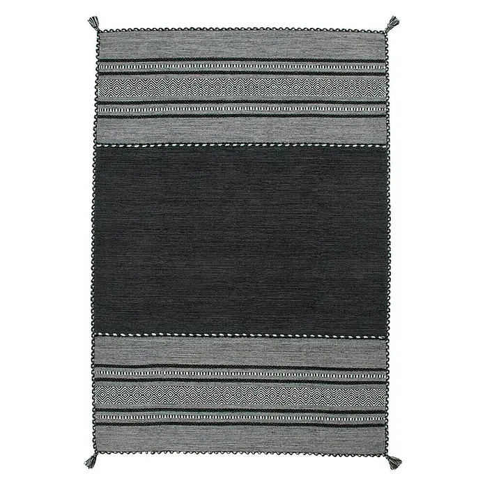 Kayoom Teppich Native - Grau, L x B: 230 x 160 cm, 100% Baumwolle - Vorderansicht