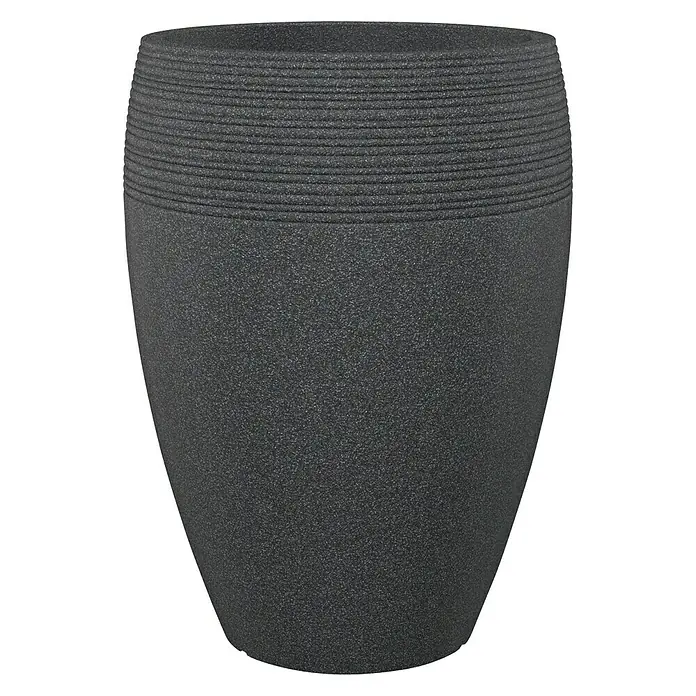 Scheurich Okrugla posuda za biljke Lineo High - Vanjska dimenzija (ø x V): 39 x 54 cm, Plastika, Crne boje - Pogled sprijeda