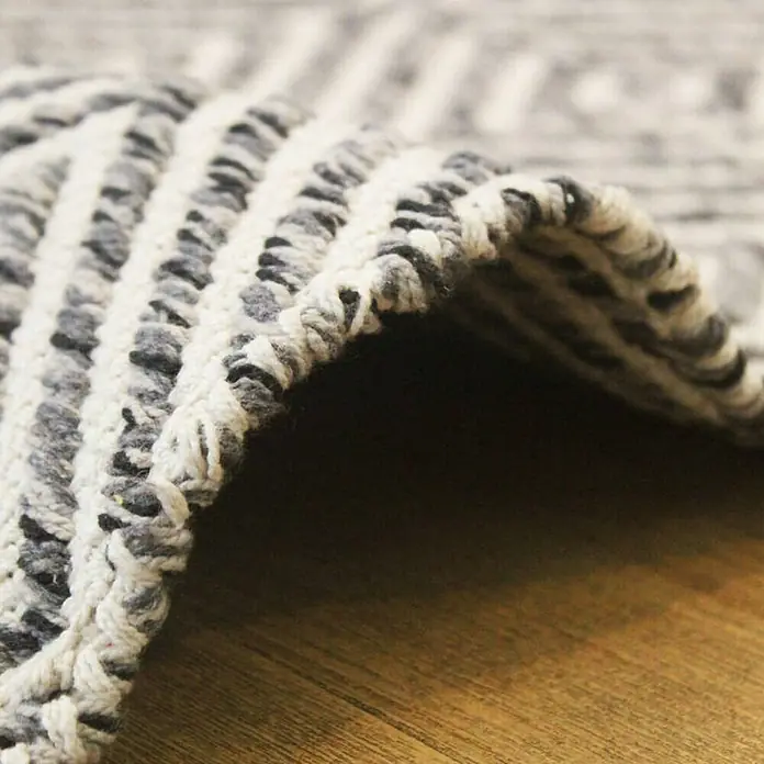 Kayoom Teppich Cocktail 300 - Grau, L x B: 150 x 80 cm, 100% Baumwolle - Detailaufnahme