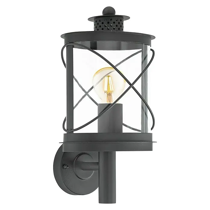 Eglo Aplique exterior ascendente Hilburn - 60 W, 17 x 20 x 37,5 cm, Negro, IP44